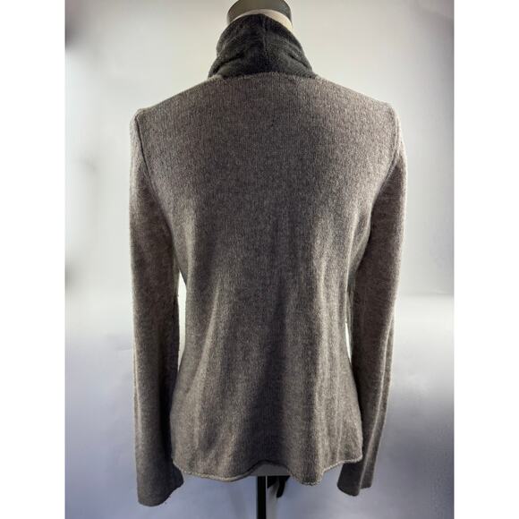 Featherlight Lambswool Blend Cardigan Horn Button Sweater Brown Large Nurture - Picture 2 of 8